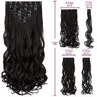 Brown Extensions,Clip On Hair Extensions Dark Brown 18