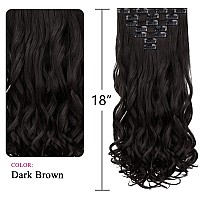 Brown Extensions,Clip On Hair Extensions Dark Brown 18