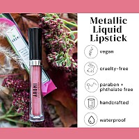 Aromi Metallic Liquid Lipstick Rosy Peach Lip Color With Shimmery Finish Vegan Crueltyfree Longlasting And Smudge Proof