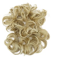 Caisha Hairpiece Hair Wrap Heatresistant Synthetic Fibres Curly Messy Updo Light Blonde Mix Hw35