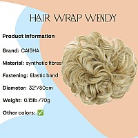 Caisha Hairpiece Hair Wrap Heatresistant Synthetic Fibres Curly Messy Updo Light Blonde Mix Hw35