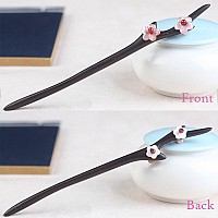 Wooden Hair Stick For Women Girl 708 Black Ebony Carved Hair Pins For Long Hair Handmand Hair Accessories For Buns Model C