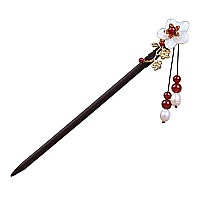 Chinese Classical Hairpin Pearl Shell Flower Headdress Hair Chopsticks For Women Wooden 708 Hair Sticks For Buns With Gift Bo