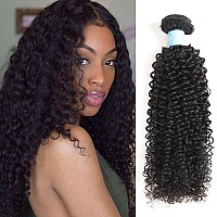 Bly 7A Mongolian Kinky Curly Human Hair Bundles 18 Inch Unprocessed Hair Weave Weft For Black Women Natural Color