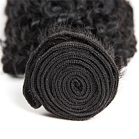 Bly 7A Mongolian Kinky Curly Human Hair Bundles 18 Inch Unprocessed Hair Weave Weft For Black Women Natural Color