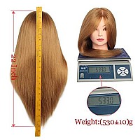 20 Inch Mannequin Head 60% Human Hair Styling Training Head Manikin Cosmetology Head Hair Hairdressing training Face Makeup Practice head 27#