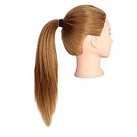 20 Inch Mannequin Head 60% Human Hair Styling Training Head Manikin Cosmetology Head Hair Hairdressing training Face Makeup Practice head 27#