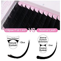 Qeelasee Ellipse Eyelash Extension 020Mm C Curl 10Mm Flat Individual Eyelashes False Lashes Mink Lashes Extensions