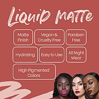 The Lip Bar Vegan Liquid Matte Lipstick High Pigment Color Longlasting With 812 Hours Of Wear Rebel Deep Burgundy