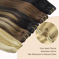 Goo Goo Clip In Hair Extensions Real Human Hair Remy Human Hair Extensions Clip Ins For Women Natural Human Hair 18Inch 120G