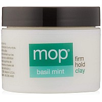 MOP Basil Mint Firm Hold Clay, 2 Oz., Long Lasting Hold, Definition, Textured Matte Finish For All Hair Types