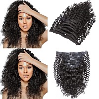 Loxxy Kinky Curly Clip In Human Hair Extensions 3B 3C Kinky Clip Ins For Black Women Nutural Color 8A Double Wefts Real Remy Afr