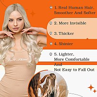 Full Shine Tape In Hair Extensions Human Hair 60 Platinum Blonde Tape Hair Extensions Real Hair 18 Inch Seamless Skin Weft Human