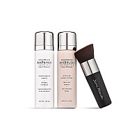 Magicminerals Airbrush Foundation Set By Jerome Alexander 3Pc Set Includes Primer Foundation And Kabuki Brush Spray Makeup