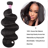 UNice Hair Icenu Series Hair Brazilian Virgin Human Hair Body Wave 3 Bundles with Closure 100% Real Unprocessed human Virgin Hair Extensions Natural Color (14 16 18+14 Closure)