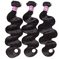 UNice Hair Icenu Series Hair Brazilian Virgin Human Hair Body Wave 3 Bundles 100% Real Unprocessed human Virgin Hair Extensions Natural Color (16 16 16inch)