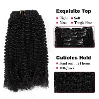 Sassina 4B 4C Afro Coily Clip In Hair Extensions Human Hair For Black Women Double Wefts Remy Afro Kinky Curly Clip Ins Extensio