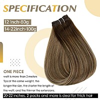 Full Shine 16 Inch Sew In Hair Extensions Real Human Hair Color 4 Medium Brown Ombre 24 Honey Blonde And 4 Brown Weft Hair Exten