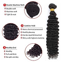 12A Brazilian Deep Wave Human Hair 3 Bundles 14 14 14 Pineapple Deep Wave Bundles 100 Unprocessed Virgin Remy Hair Bundles D