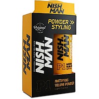 nishman P1 Hair Styling Powder 20g. Mattifying&Volumizing Powder with Maximum Control-Elegant Design, Ease Of Use, Flexible and Long-Lasting Hold Product For Professional Barbers