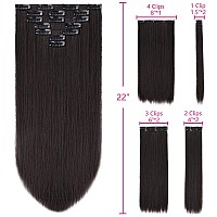 Brown Extensions,Clip On Hair Extensions Dark Brown 22