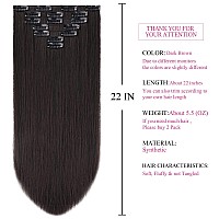 Brown Extensions,Clip On Hair Extensions Dark Brown 22