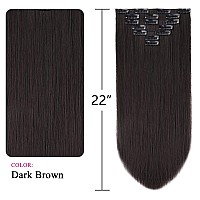 Brown Extensions,Clip On Hair Extensions Dark Brown 22