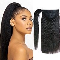 Anrosa Kinky Curly Ponytail 4C Afro Ponytail For Natural Hair Curly Ponytail Hair Piece Kinkys Curly Drawstring Ponytail Afro Ki