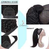 Anrosa Kinky Curly Ponytail 4C Afro Ponytail For Natural Hair Curly Ponytail Hair Piece Kinkys Curly Drawstring Ponytail Afro Ki