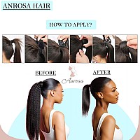 Anrosa Kinky Curly Ponytail 4C Afro Ponytail For Natural Hair Curly Ponytail Hair Piece Kinkys Curly Drawstring Ponytail Afro Ki