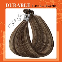 Full Shine 20 Inch U Tip Keratin Hair Extensions Real Human Hair Color 3 Highlight 27 Honey Blonde Nail Tip Remy Hair Extensions