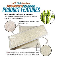 Slick- Exfoliating Loofah Back Scrubber for Shower, Back Scrubber, Loofah Back Scrubber, Shower Back Scrubber, Back Washer, Back Exfoliator, Exfoliating Back Scrubber, Back cleaner for Shower