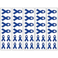 40 Dark Blue Ribbon Temporary Tattoos: colon cancer Awareness Tattoo