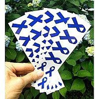 40 Dark Blue Ribbon Temporary Tattoos: colon cancer Awareness Tattoo