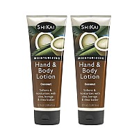 Shikai Coconut Hand Body Lotion 8Oz Pack Of 2 Daily Moisturizing Skincare For Dry And Cracked Hands With Aloe Vera Vi