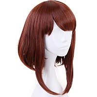 Anogol Hair Capbrown Wigs Short Bob Cosplay Wig Short Wavy Wig For Women Brown Wavy Costume Wig Synthetic Hair For Cosplay Shor