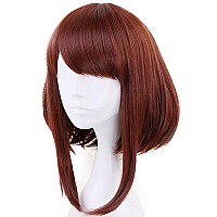 Anogol Hair Capbrown Wigs Short Bob Cosplay Wig Short Wavy Wig For Women Brown Wavy Costume Wig Synthetic Hair For Cosplay Shor