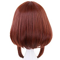 Anogol Hair Capbrown Wigs Short Bob Cosplay Wig Short Wavy Wig For Women Brown Wavy Costume Wig Synthetic Hair For Cosplay Shor