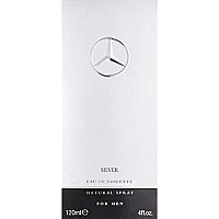 Mercedes-Benz - Silver - Fragrance For Men - Irresistible Natural Spray - Aromatic, Earthy, Musky - Notes Of Spicy Pepper And grassy Vetiver - Woody Aromatic Fragrance - Eau De Toilette - 4 Ounce