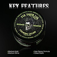 Fix Your Lid Forming Cream for Hair Styling - Men`s Cream with Medium Hold and Shine - Match all Mens Hair Types & Styles - Easy To Wash Out - 1.7 Oz