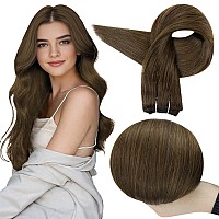 Full Shine 20 Inch Weft Hair Extensions Human Hair Sew In Remy Hair Extensions Real Human Hair Color Medium Brown Hair Extension