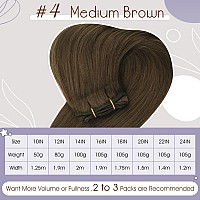 Full Shine 20 Inch Weft Hair Extensions Human Hair Sew In Remy Hair Extensions Real Human Hair Color Medium Brown Hair Extension