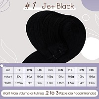 Full Shine Sew In Hair Extensions Real Human Hair Color Jet Black Hair Weft Remy Human Hair Weft Extensions Soft Straight Hair E