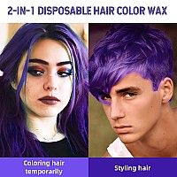 Purple Hair Styling Wax Sovoncare Instant Hairstyle Cream Hair Pomades Mud Natural Hair Clay Unisex For Party Cosplay Halloween