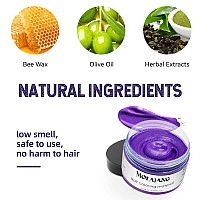 Purple Hair Styling Wax Sovoncare Instant Hairstyle Cream Hair Pomades Mud Natural Hair Clay Unisex For Party Cosplay Halloween