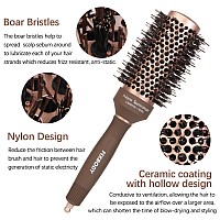 Fixbody Round Brush For Blow Out Hair Brush With Boar Bristles Nano Ionic Thermal Ceramic Round Brush For Blow Drying Roller