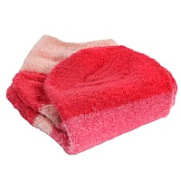 Bamboomn Womens Xlarge Fuzzy Soft Aloe Infused Nylon Spa Socks Strawberry 3 Pairs