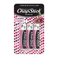 chapStick classic cherry Balm Tube Flavored for Lip care on chafed, chapped or cracked Lips - 015 Oz , 3 count (Pack of 1)