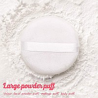 Topwon 4 Inch Powder Puff, Washable Large Body Powder Puff, Soft & Furry - 3Pcs