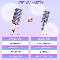 Makartt Nail Drill Bits 7Pcs Tungsten Carbide Diamond Ceramic Nail Drill Bit Set For Acrylic Nails 332 Drill Bits For Nail Dri